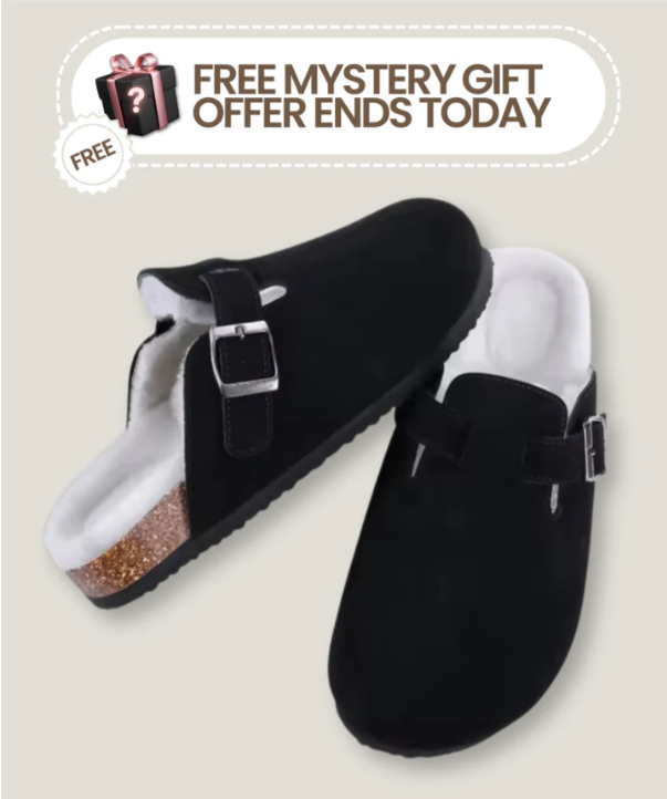 "Comfortable suede clogs on sale at Qomfortco"
