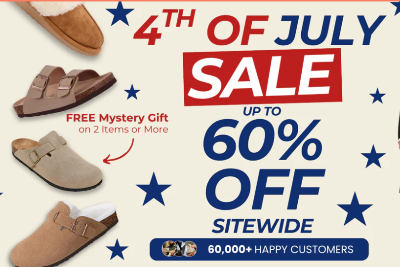 "Comfortable suede clogs and sandals at Qomfortco sale"